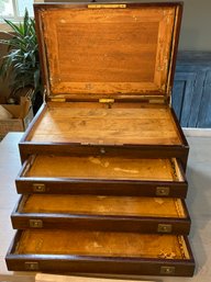 Antique Three Drawer Silverware Chest