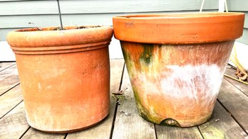 Pair Of Large Terracotta Pots