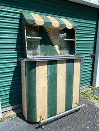 Vintage Green And White Mirrored Bar