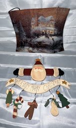 Thomas KinKade 'Kids Sledding On The Hill' Fiber Optic Lighted Wall Tapestry