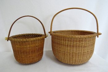 A Lovely Pair Of Nantucket Style Woven Baskets