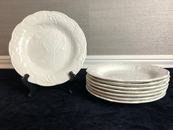 Burgess & Leigh Strawberry And Grape Leaf Plates - Set Of 8