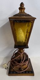 Vintage Amber Glass Street Lantern Lamp