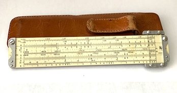 Pickett & Eckel Synchro Scale Model 600 Six Inch Slide Rule In Pickett California Saddle Leather Case