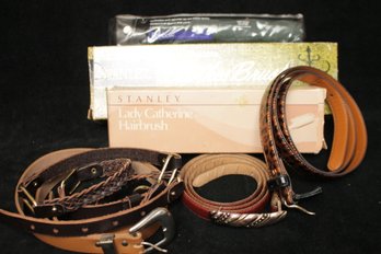 Large Lot Of Leather Belts & Other Pieces