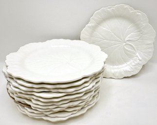 New Set 12 Wedgwood Of Etruria & Barlaston Leaf Salad Plates, England, Never Used