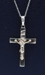 14k Yellow Gold Religious Crucifix Cross & Necklace