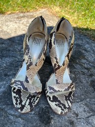 Pelle Moda Leather Reptile Design Heels Size 7.5M