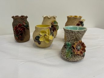 A Group Of Vintage Sand Majolica Vases