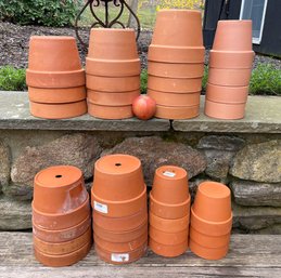 New & Weathered Terracotta Pots, 32 Piece