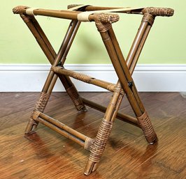 A Rattan Suitcase Stand