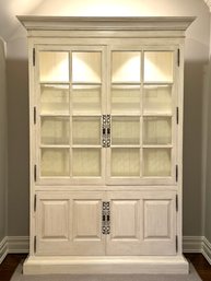 Lillian August French Country Tall Cabinet With Glass Doors
