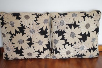 Pair Of Flower Motif Pillows
