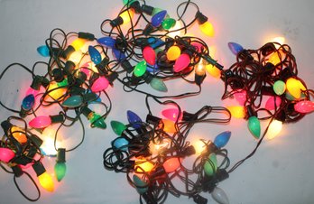 Vintage Lot Of Five Large Colored Bulb String Lights - Lot 1