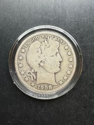 1908-O Barber Silver Half Dollar