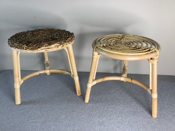 Pair Of Rattan Stools