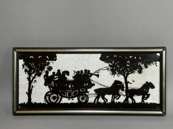 Stuart Galleries Horse And Carriage Fabric Back Framed Silhouette