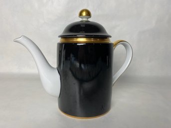 Fitz And Floyd Renaissance Coffee Or Tea Pot In Black, White & Gold