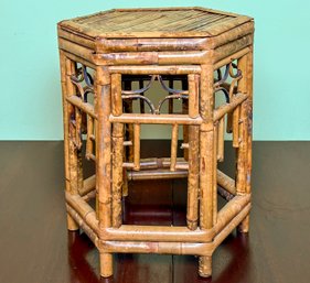 A Chinese Rattan Side Table - AS IS
