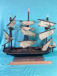 Wooden Carved War Pirate Ship 16x15