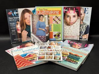 Assorted Books & Magazines: Knitting, Quilting & More
