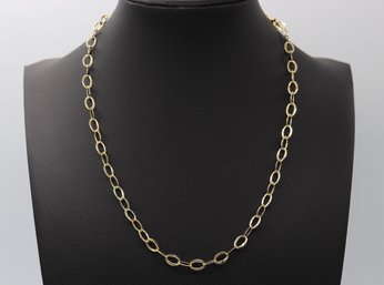 Trendy 18k Yellow Gold Paperclip / Link Style Necklace