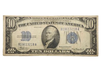 1934A $10  Blue Seal Silver Certificate Note