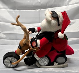 Beverly Hills Teddy Bear Company,Motorcycle Santa Claus Plush Light Up Musical