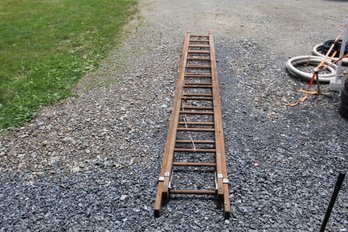 Lynn 28ft Extension Ladder , Wood, Off Old Fire Truck