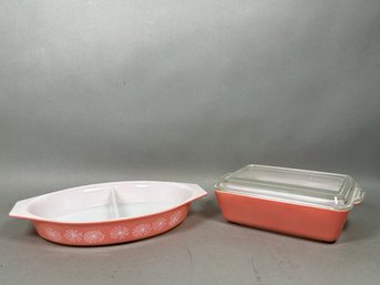 Vintage Pyrex Dishes Including Pink Daisy
