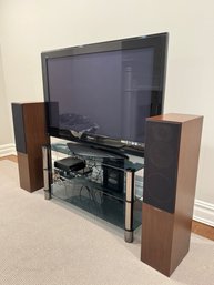 Contemporary Tinted Glass Shelf TV Stand