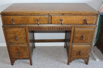 Antique English Oak Desk 41L 18D 30T