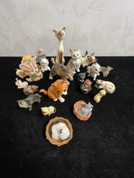 Assorted Cat Figurine Collection