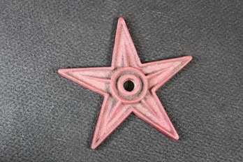 Antique Red 9' Five Pointed Cast Iron Decorative Star