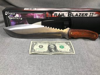 Beautiful $185 Retail Price FROST CUTLERY Very Large Trail Blazer II Knife - Brand New - With Nylon Sheath