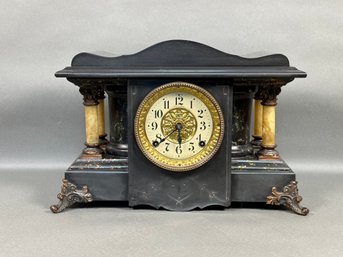 Antique Seth Thomas Larkin Soap Co. Mantel Clock, Victorian Adamantine