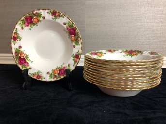 Vintage Royal Albert Old Country Roses Bone China Bowls - Set Of 12