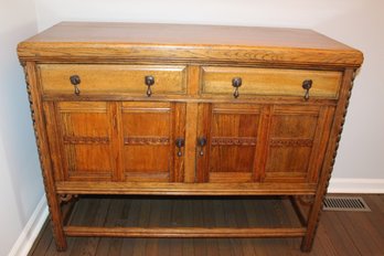 Antique English Oak Cabinet 48W 20D 38T