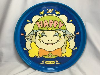 Rare Vintage PETER MAX - Retro Pop Art Tray - Fabulous Graphics - Stored For 40 Years - AMAZING COLORS !