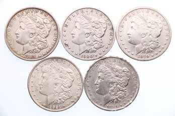 5 Morgan Silver Dollar Coins