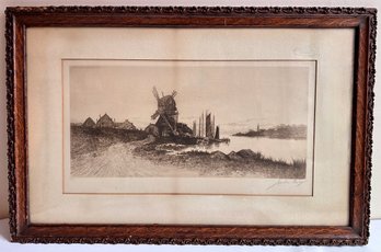 Antique Etching Published By James Tyroler, New York In 1902, Signed By Artist