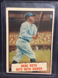 1961 Topps Babe Ruth Hits 60th Homer Card - K