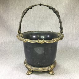 Client Paid $550 - Incredible VERY High Quality VERY Heavy Marble & Bronze Decorative Brazier / Scuttle - WOW