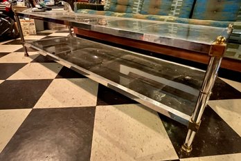 Mid Century Chrome And Glass Coffee Table
