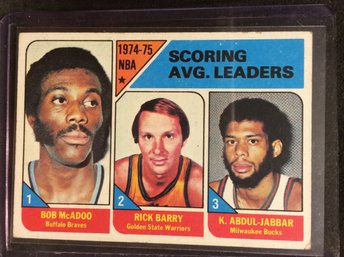 1975-76 Topps Scoring Average Leaders - McAdoo - Barry - Abdul-Jabbar - K