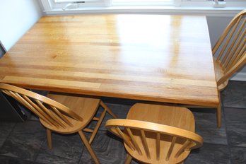 Solid Wood Table And 3 Chairs 59L 36W 29T