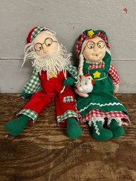 Mr. And Mrs. Claus Dolls NEW With Tags