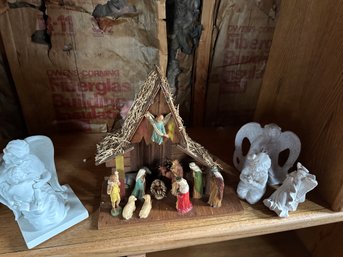 Nativity With Creche & Angels