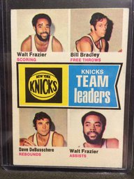 1974 Topps New York Knicks Team Leaders - Frazier - Bradley - DeBusschere - K