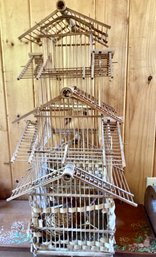 Tall All Wood Bird Cage The Prior Inhabitants Flew The Coop Everything Included